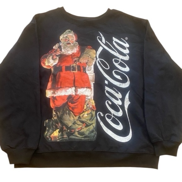 Coke Tops - Women’s Christmas Santa Coca-Cola Crew Sweatshirt size xl new without tags